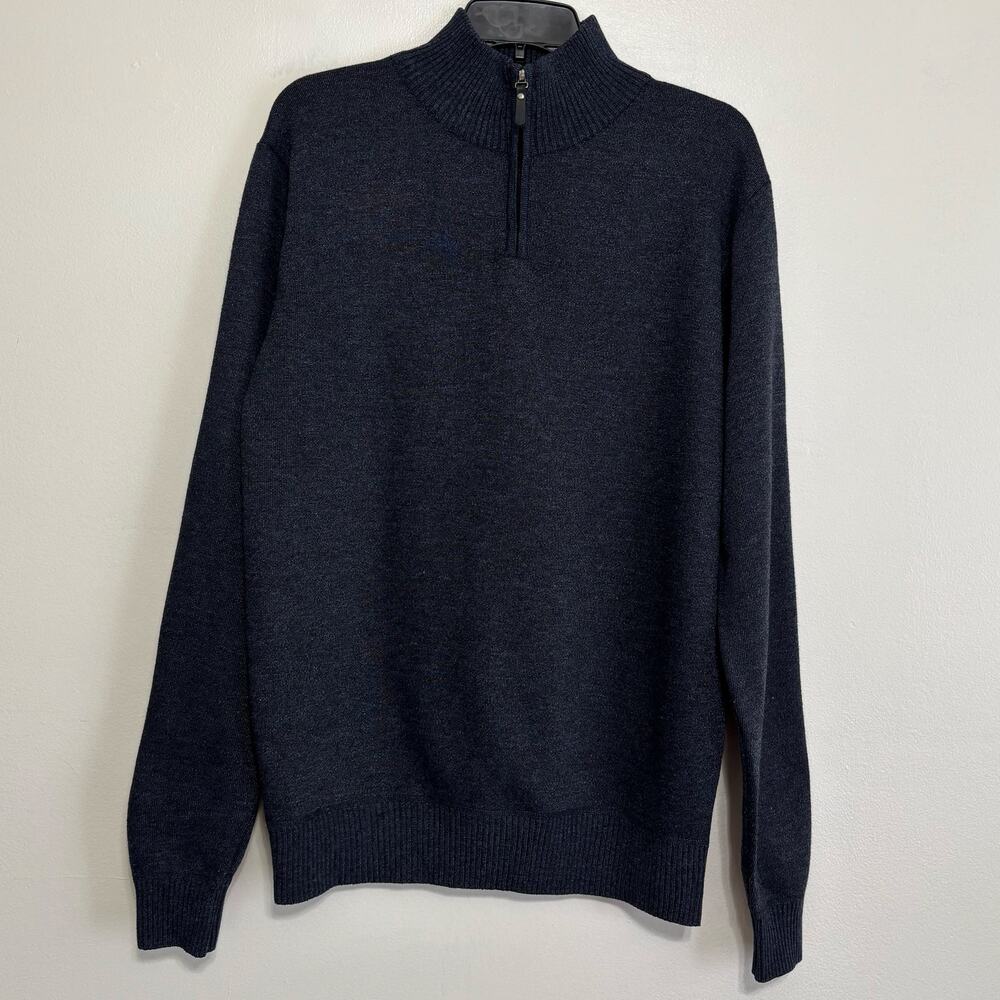 True Rock 1/4 Zip Pullover Sweater Blue Black Size L